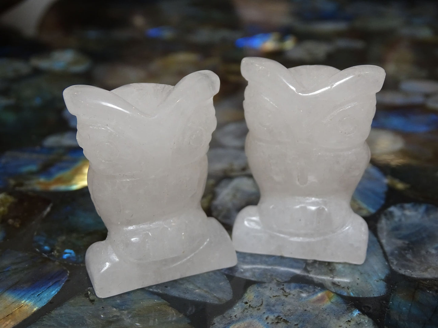 Animaux Quartz Cristal de Roche Hibou - Cristaux - Colibri Minéraux et Bien-être