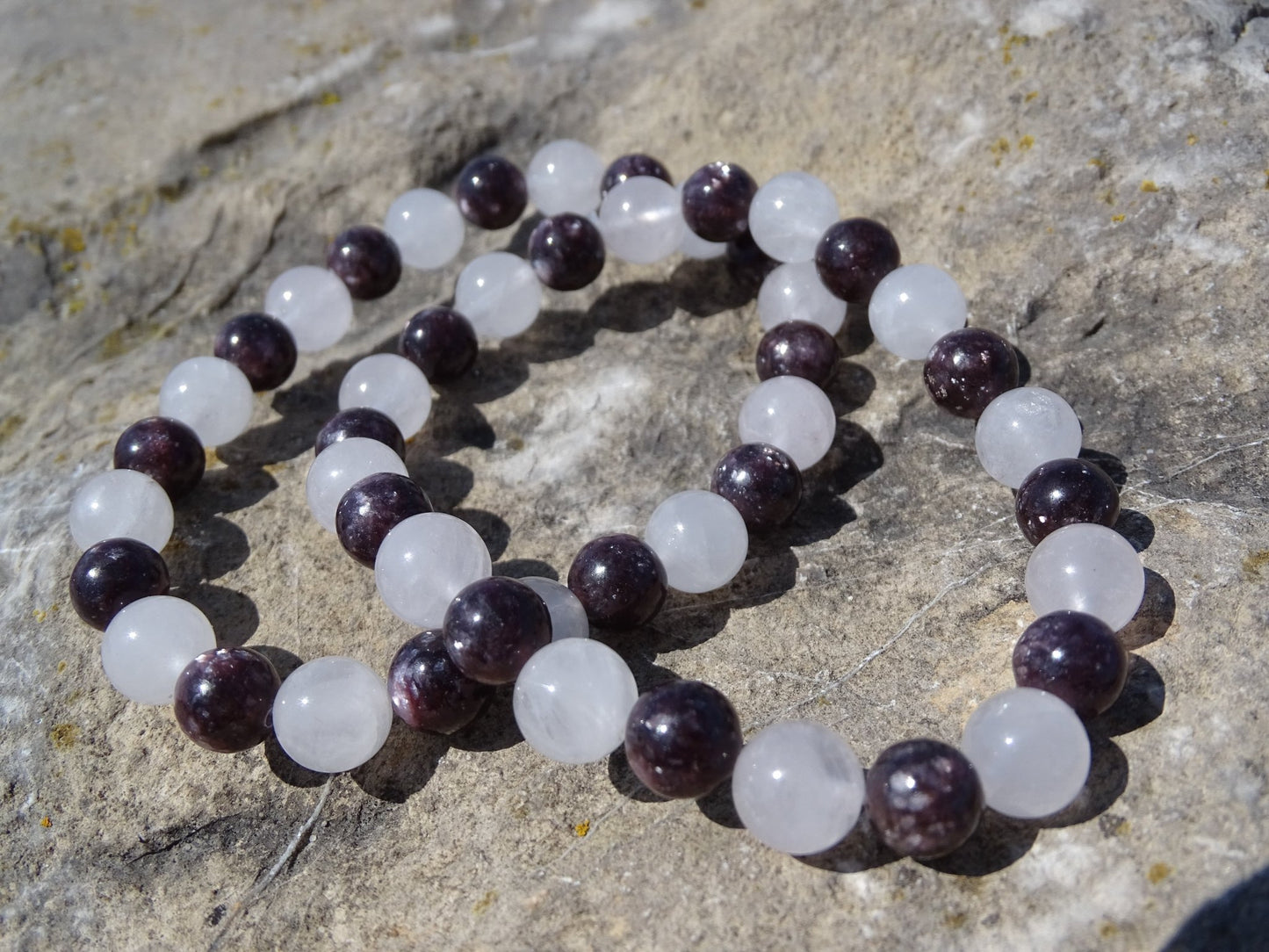 Bracelet Quartz Rose et Lépidolite - Bracelets - Colibri Minéraux et Bien-être
