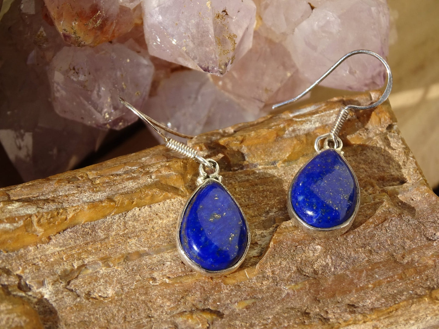 Boucles d'oreilles Lapis Lazuli Argent 925 - Boucles d'oreilles - Colibri Minéraux et Bien-être