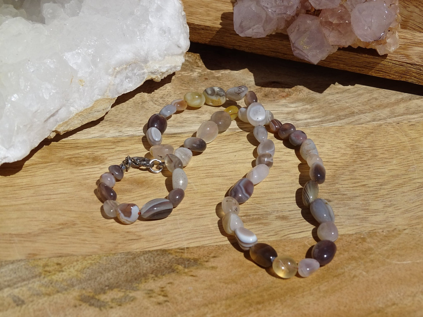 Collier Agate de Botswana - Collier - Colibri Minéraux et Bien-être