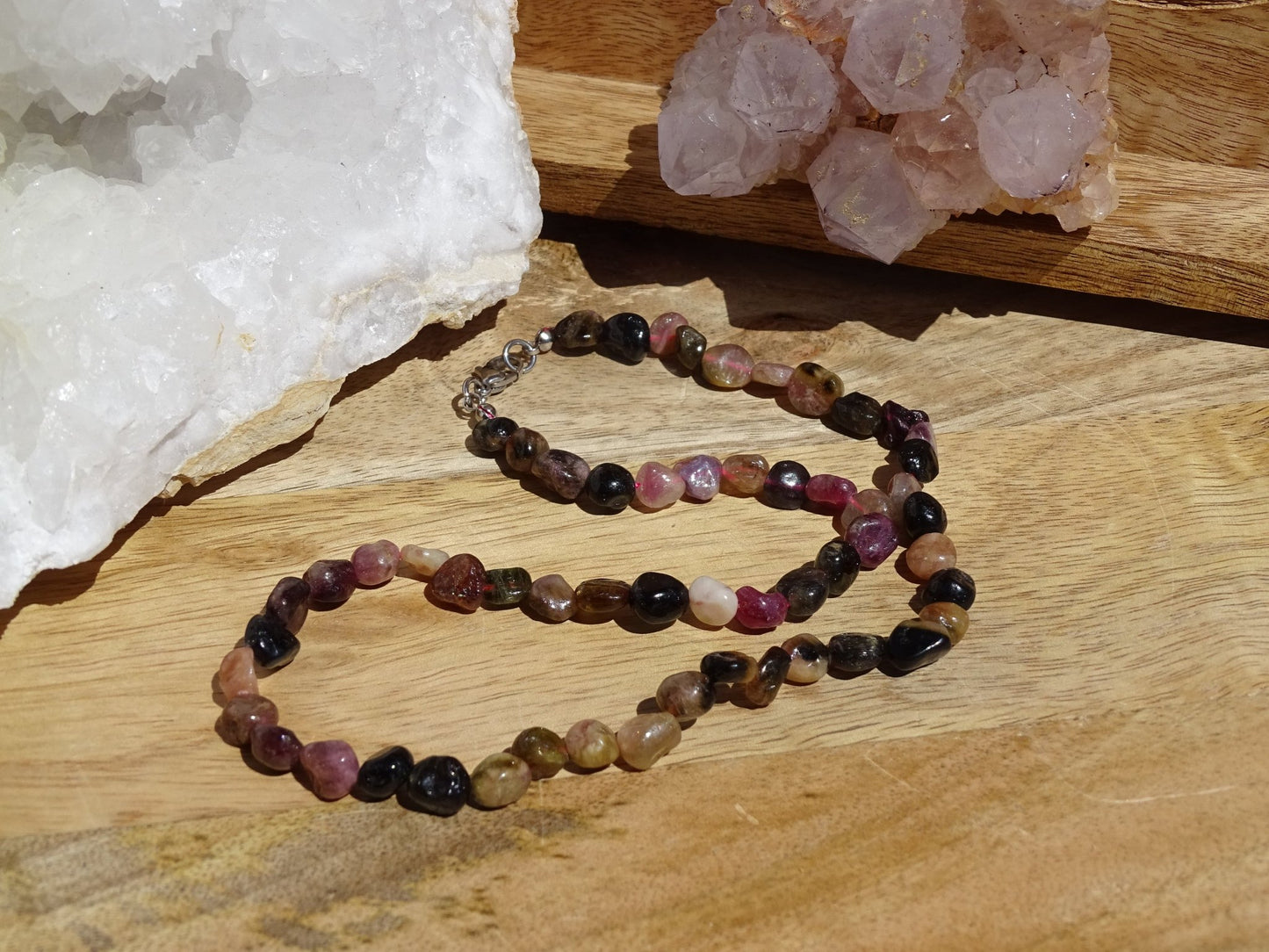 Collier Tourmaline Rose Verte - Collier - Colibri Minéraux et Bien-être