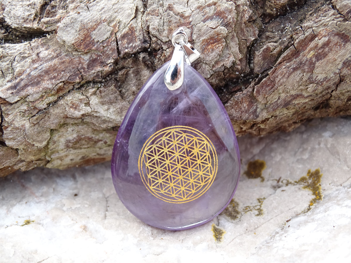 Pendentif Améthyste Fleur de Vie