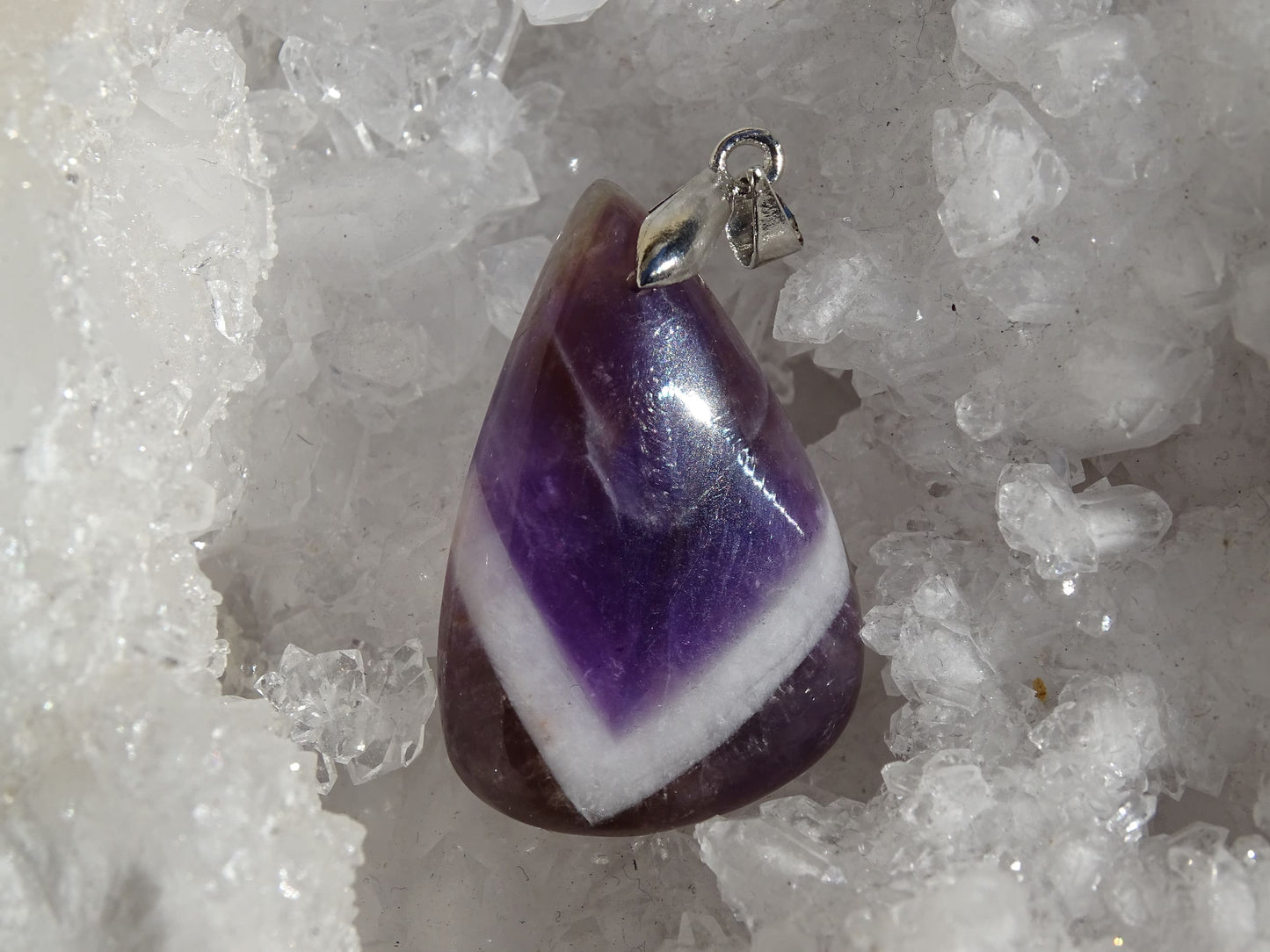 Pendentif Améthyste Chevron - Pendentifs - Colibri Minéraux et Bien-être