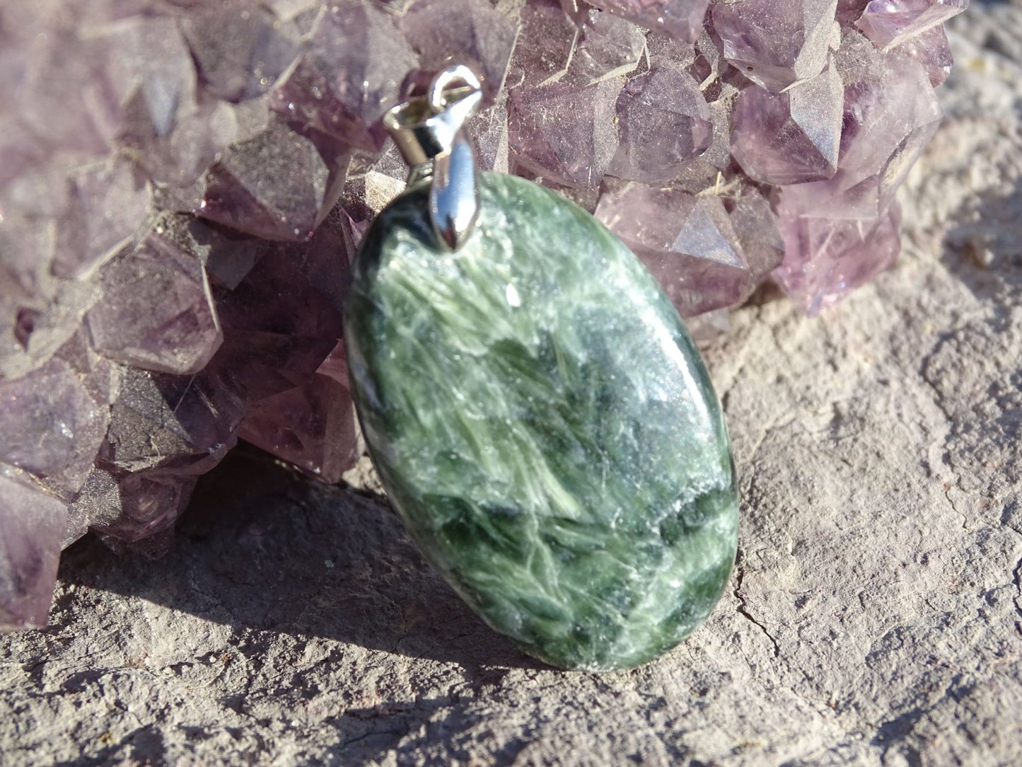 Pendentif Séraphinite - Pendentifs - Colibri Minéraux et Bien-être