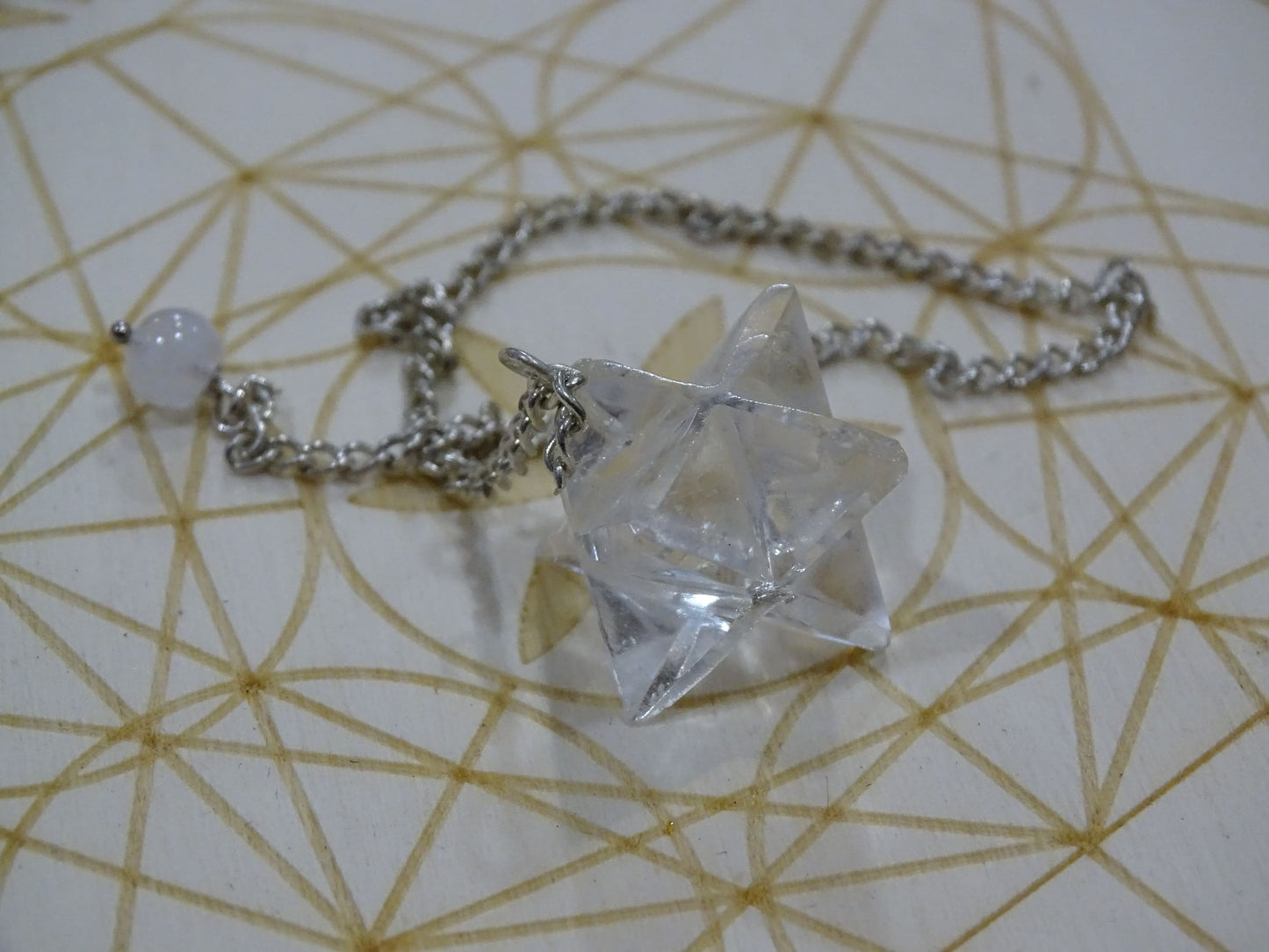 Pendule Quartz Cristal de Roche Merkabah - Cristaux - Colibri Minéraux et Bien-être
