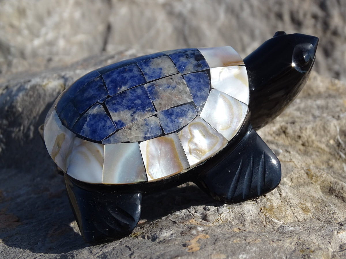 Animaux Obsidienne Noire Sodalite Nacre Tortue - Pierres - Colibri Minéraux et Bien-être