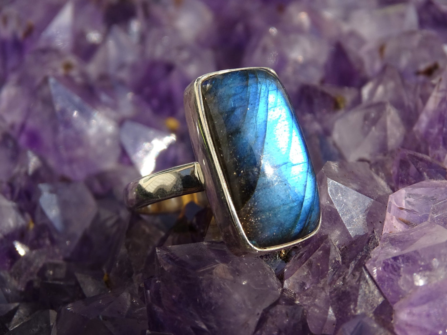 Bague Labradorite Argent 925 Taille 53 Réglable - Bague - Colibri Minéraux et Bien-être
