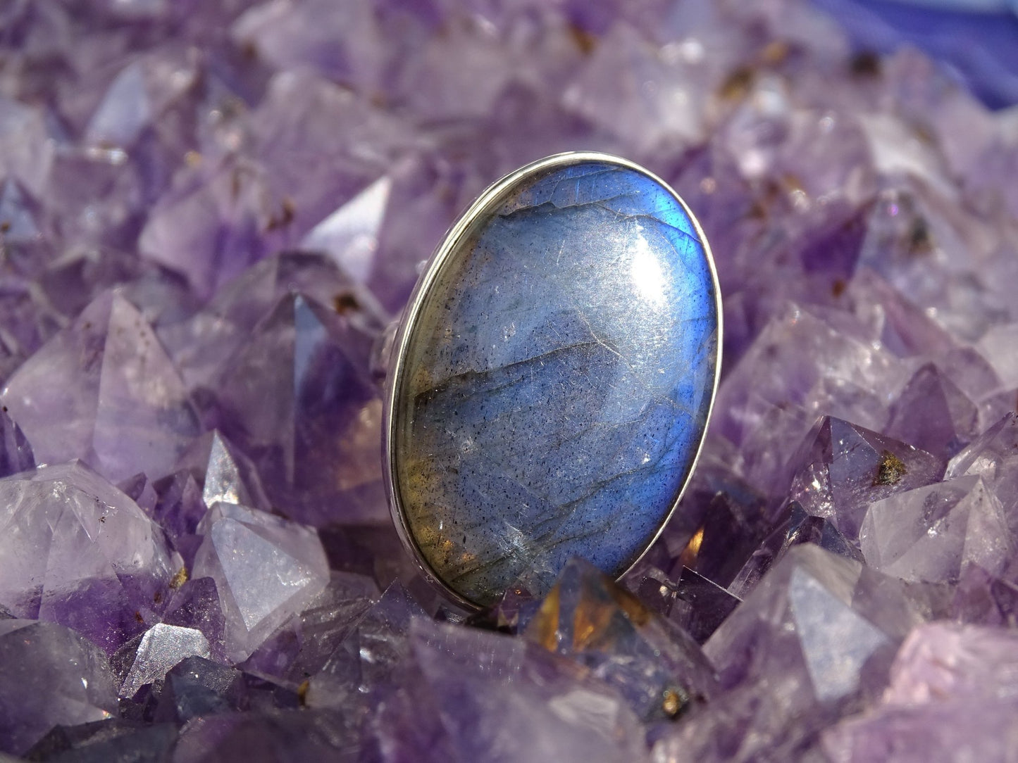 Bague Labradorite Argent 925 Taille 57 - Bague - Colibri Minéraux et Bien-être