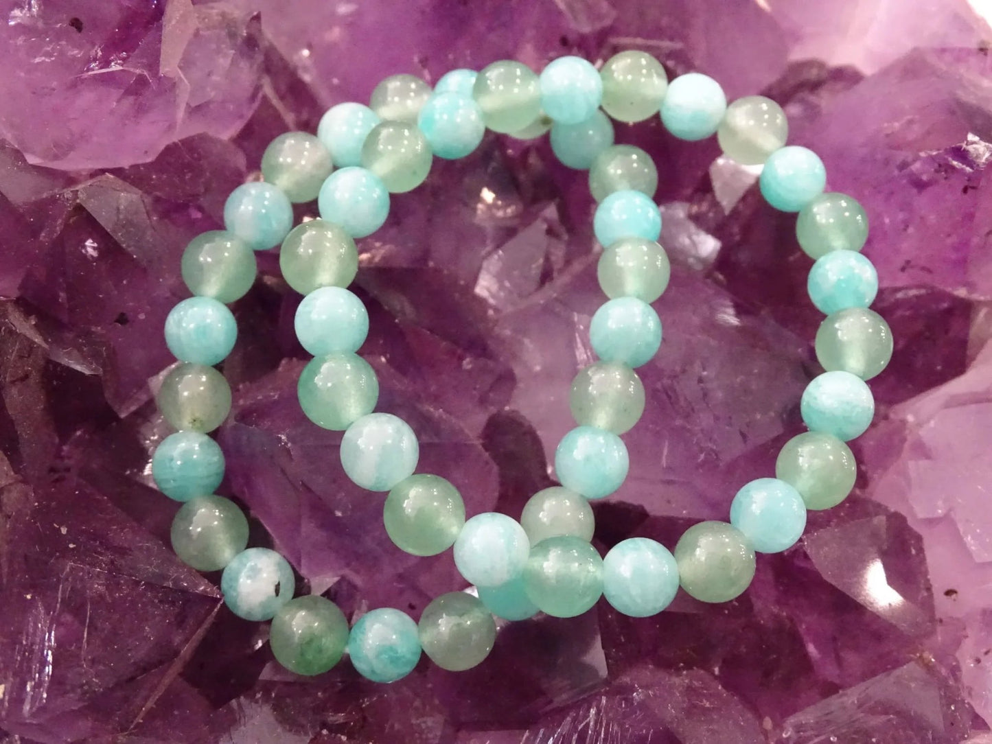 Bracelet Aventurine Verte et Amazonite - Bracelets - Colibri Minéraux et Bien-être