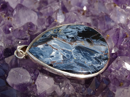 Pendentif Pietersite Argent 925 - Pendentifs - Colibri Minéraux et Bien-être