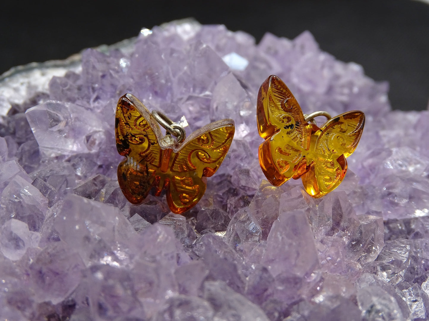 Pendentif Ambre Papillon - Pendentifs - Colibri Minéraux et Bien-être