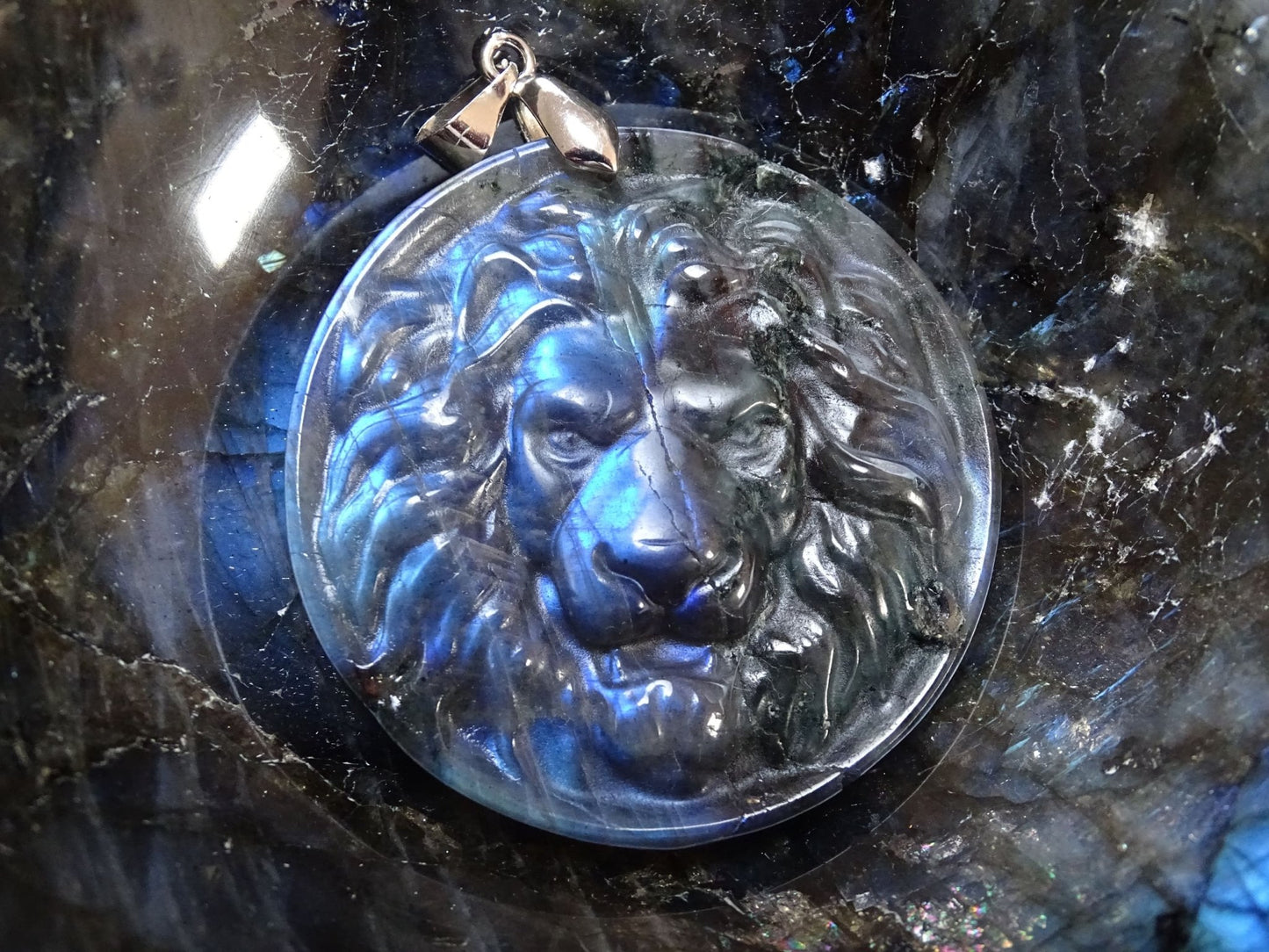 Pendentif Labradorite Lion - Pendentifs - Colibri Minéraux et Bien-être