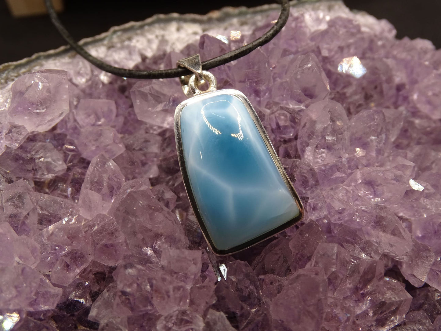 Pendentif Larimar Argent 925 - Pendentifs - Colibri Minéraux et Bien-être