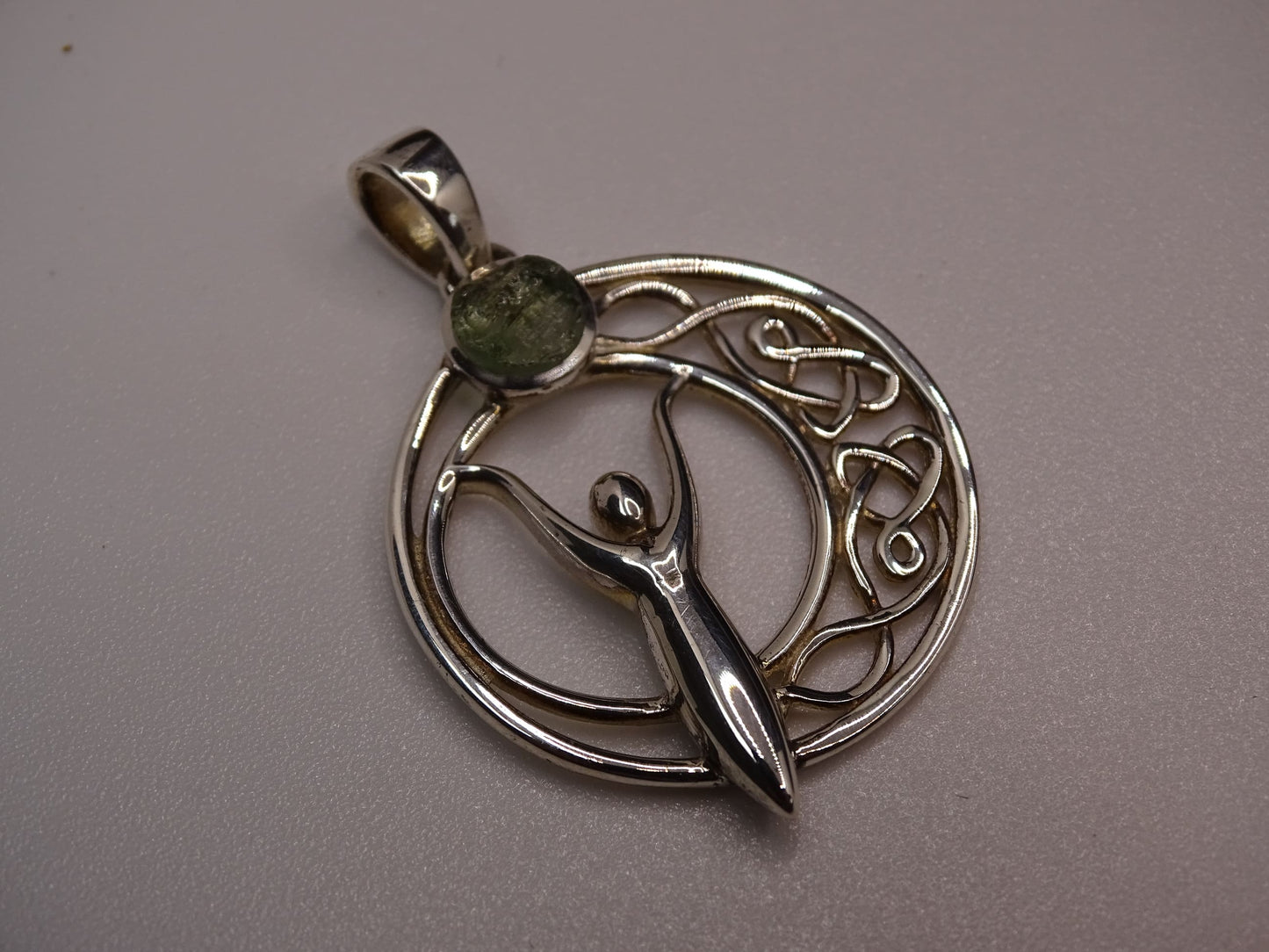 Pendentif Moldavite Argent 925 Lune - Pendentifs - Colibri Minéraux et Bien-être