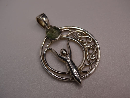Pendentif Moldavite Argent 925 Lune - Pendentifs - Colibri Minéraux et Bien-être