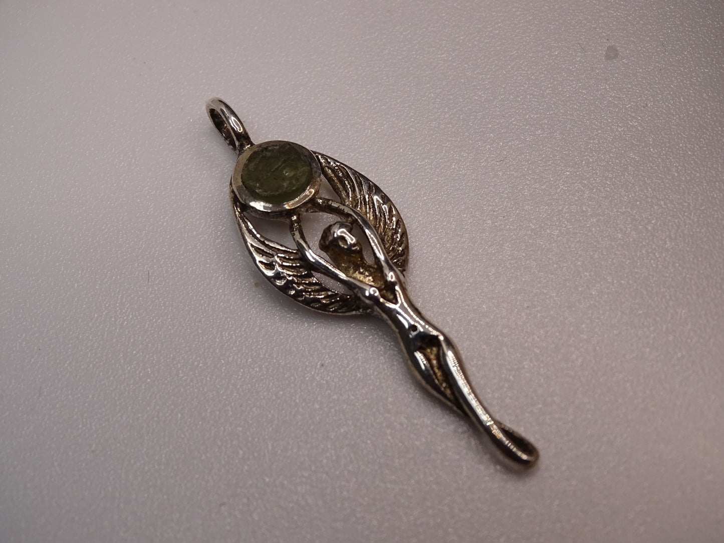 Pendentif Moldavite Argent 925 - Pendentifs - Colibri Minéraux et Bien-être