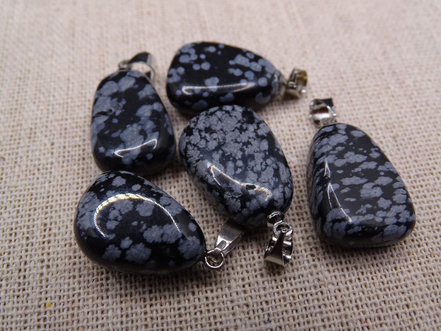 Pendentif Obsidienne Flocon de Neige - Pendentifs - Colibri Minéraux et Bien-être