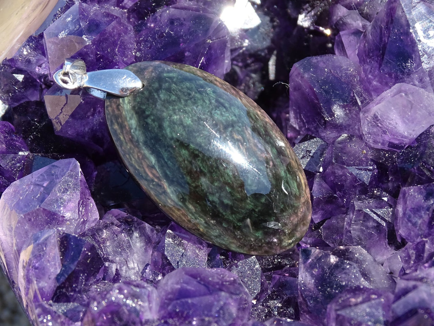 Pendentif Obsidienne Manta Huichol - Pendentifs - Colibri Minéraux et Bien-être