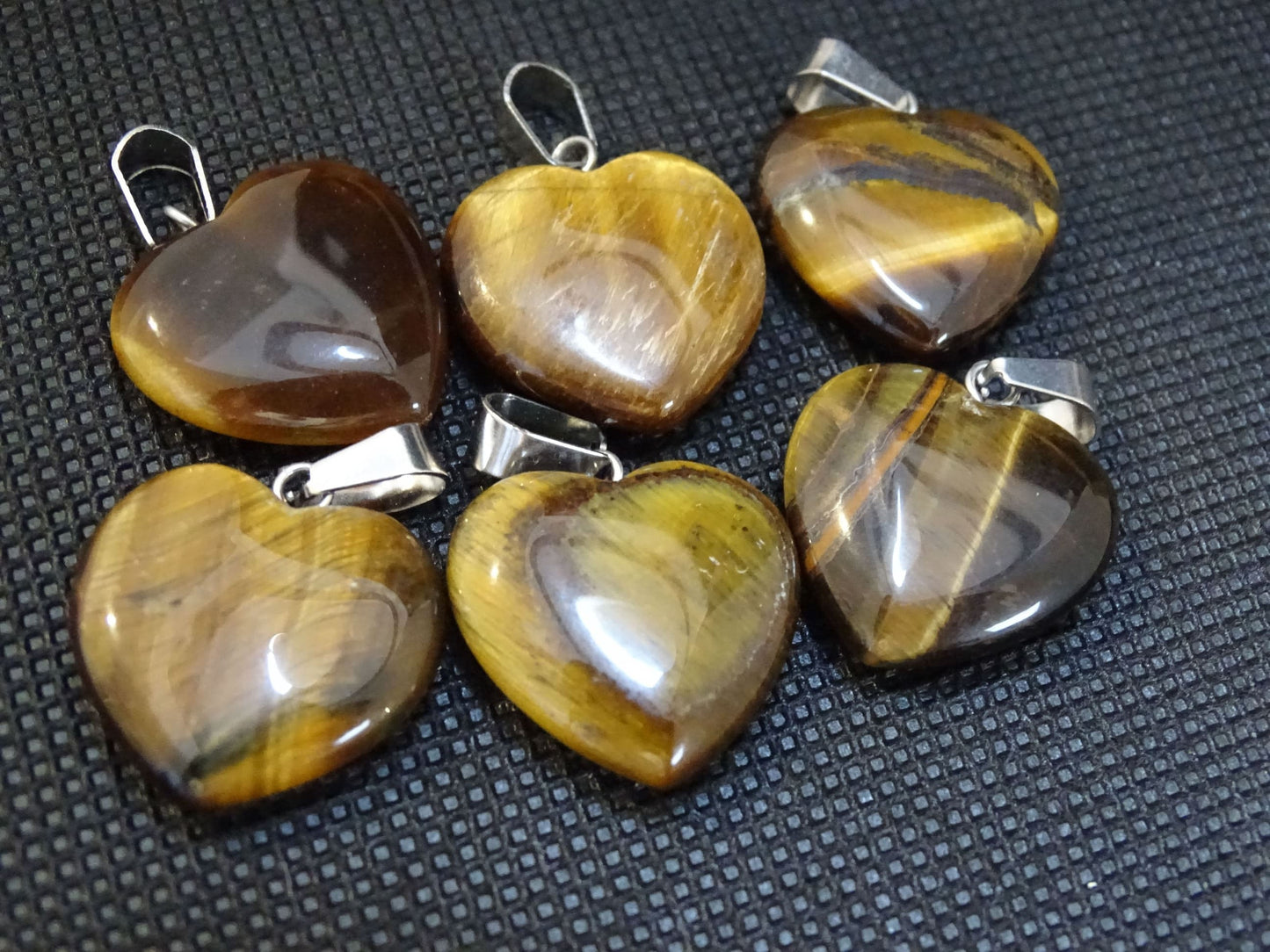 Pendentif Oeil de Tigre Coeur - Pendentifs - Colibri Minéraux et Bien-être