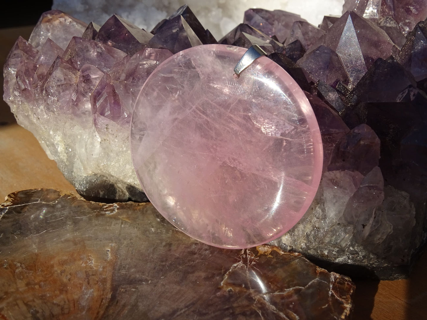 Pendentif Quartz Rose - Pendentifs - Colibri Minéraux et Bien-être