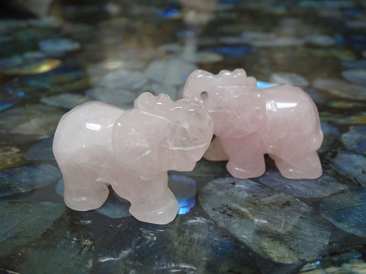 Animaux Quartz Rose Éléphant - Cristaux - Colibri Minéraux et Bien-être