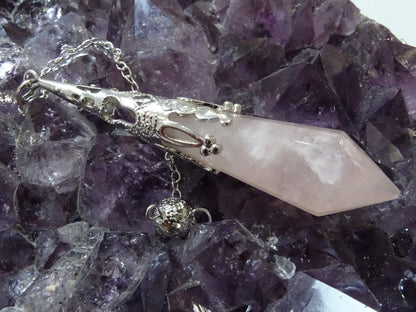 Pendule Quartz Rose - Cristaux - Colibri Minéraux et Bien-être