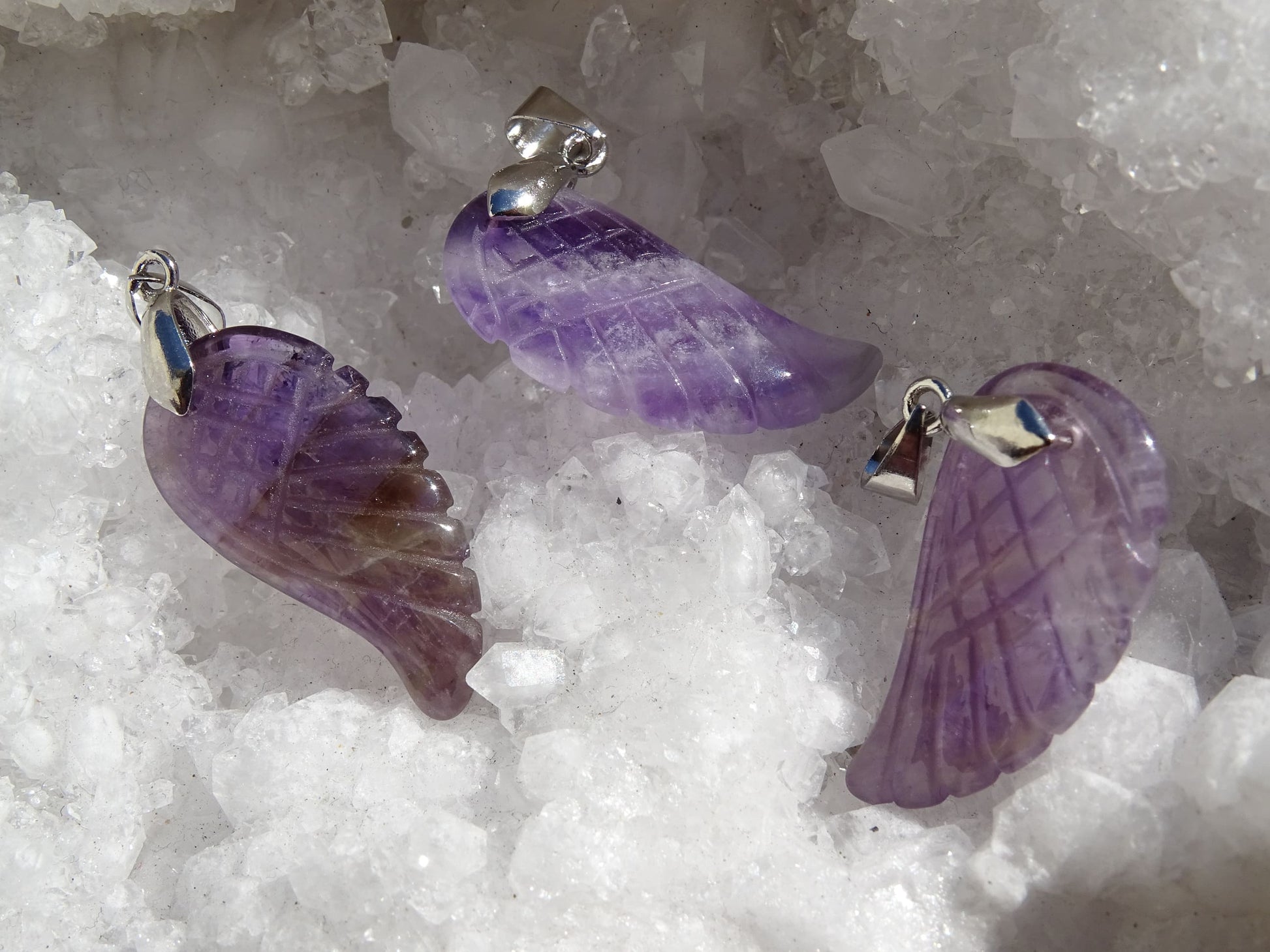 Pendentif Améthyste Aile - Pendentifs - Colibri Minéraux et Bien-être