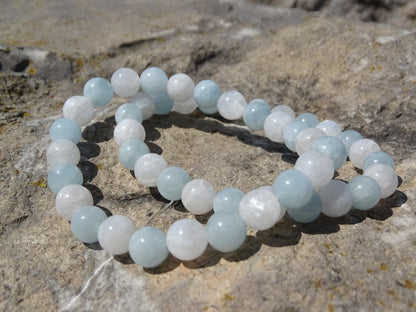 Bracelet Aigue Marine et Pierre de Lune - Bracelets - Colibri Minéraux et Bien-être