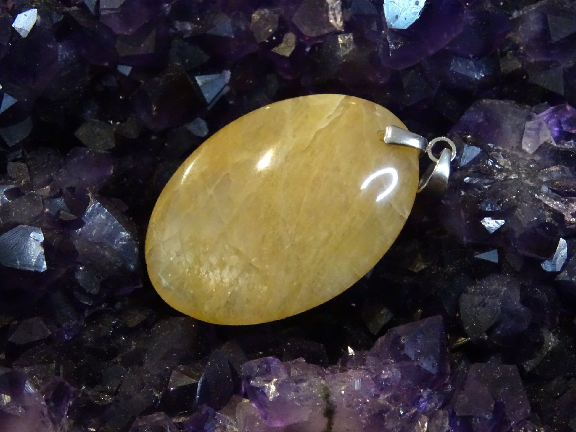 Pendentif Pierre de Lune Orangée - Pendentifs - Colibri Minéraux et Bien-être