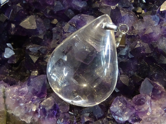 Pendentif Quartz Cristal de Roche - Pendentifs - Colibri Minéraux et Bien-être