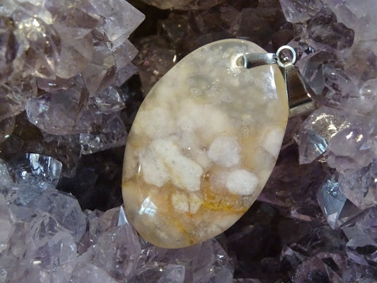 Pendentif Agate Sakura - Pendentifs - Colibri Minéraux et Bien-être