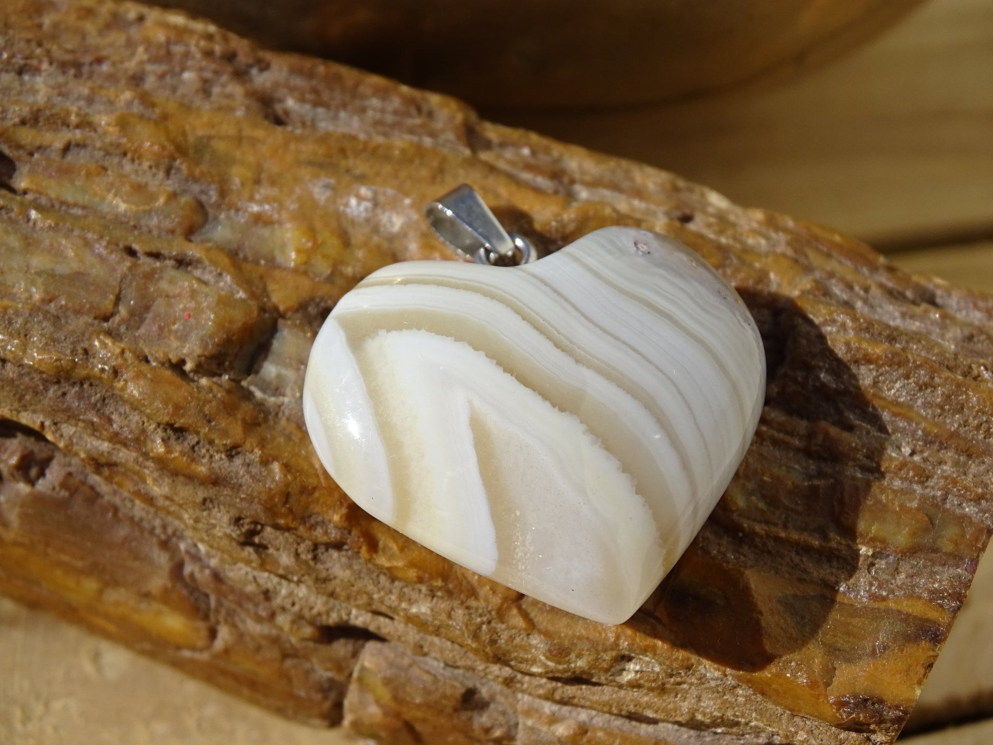 Pendentif Agate Coeur - Pendentifs - Colibri Minéraux et Bien-être