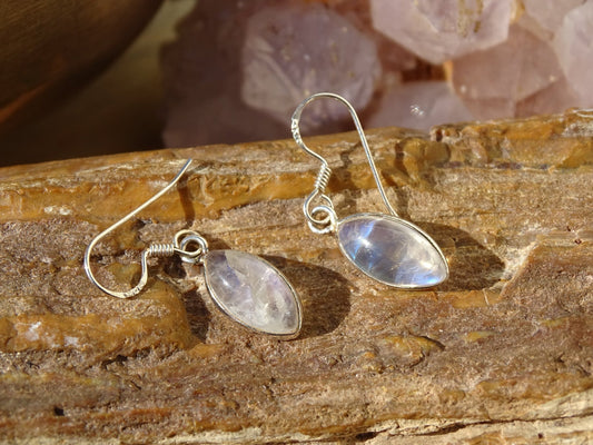 Boucles d'oreilles Pierre de Lune Argent 925 - Boucles d'oreilles - Colibri Minéraux et Bien-être