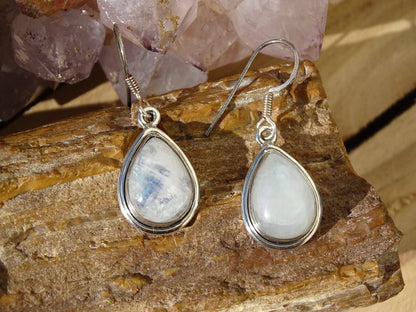Boucles d'oreilles Pierre de Lune Argent 925 - Boucles d'oreilles - Colibri Minéraux et Bien-être