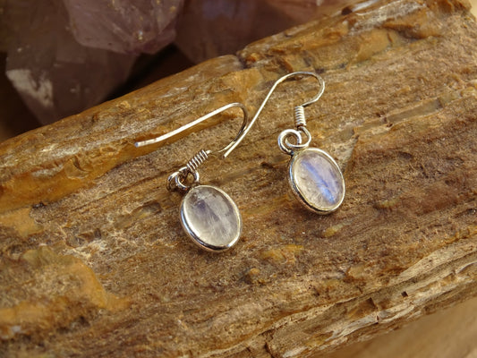Boucles d'oreilles Pierre de Lune Argent 925 - Boucles d'oreilles - Colibri Minéraux et Bien-être