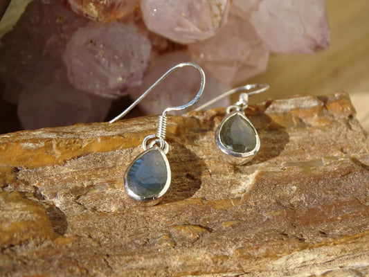 Boucles d'oreilles Labradorite Argent 925 - Boucles d'oreilles - Colibri Minéraux et Bien-être