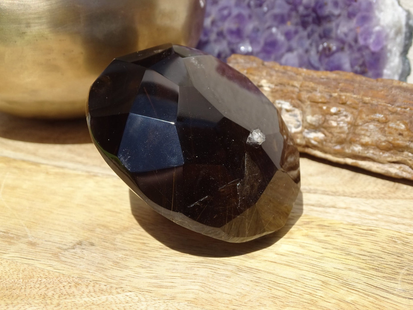 Quartz Fumé Rutile Facetté - Cristaux - Colibri Minéraux et Bien-être