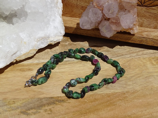 Collier Rubis Zoïsite - Collier - Colibri Minéraux et Bien-être