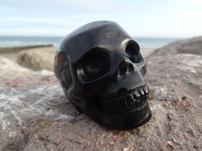 Crâne en Obsidienne Noire