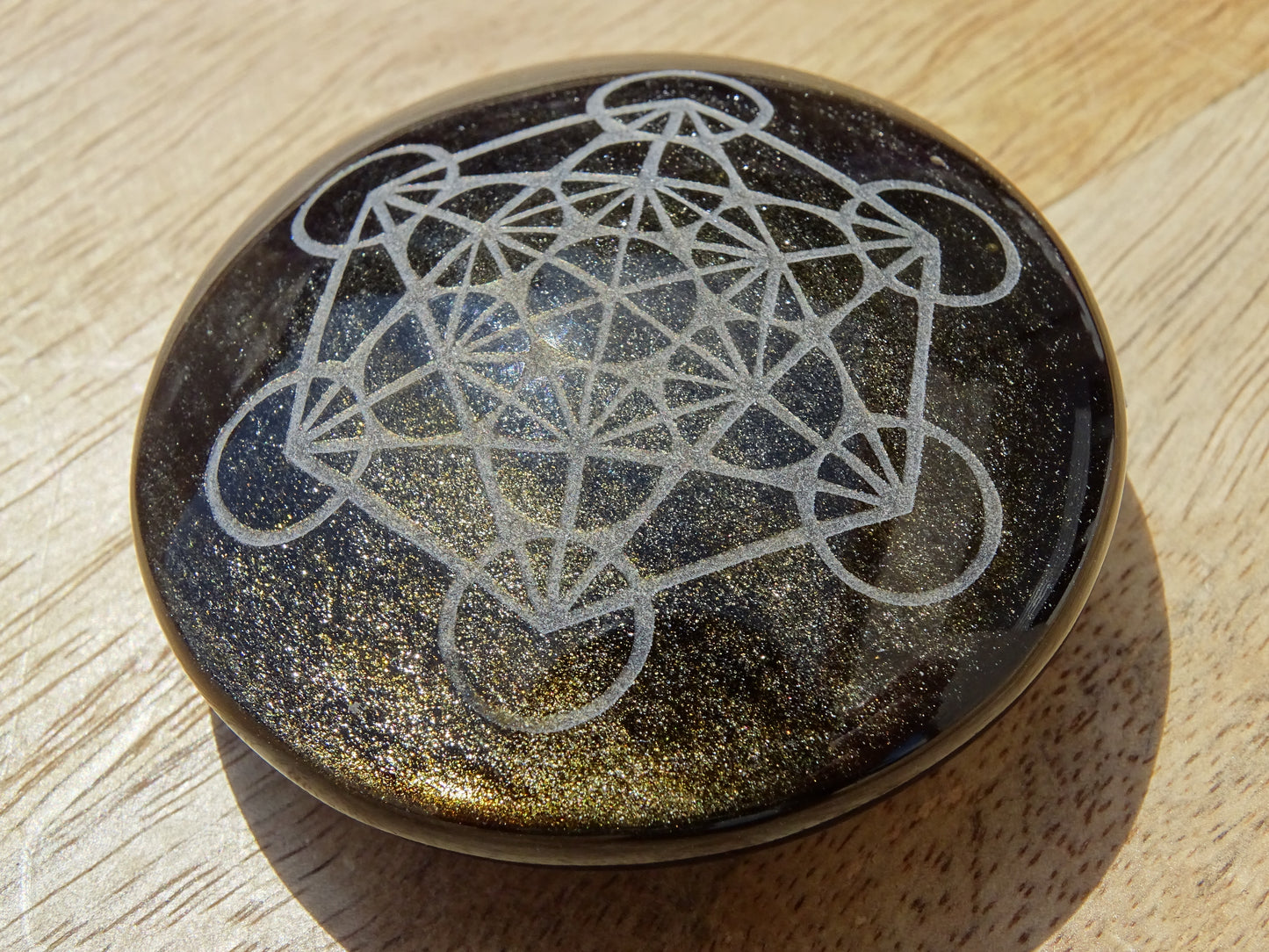 Obsidienne Dorée Cube de Métatron