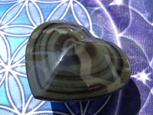 Obsidienne Arc en Ciel Oeil Céleste Coeur - Pierres - Colibri Minéraux et Bien-être
