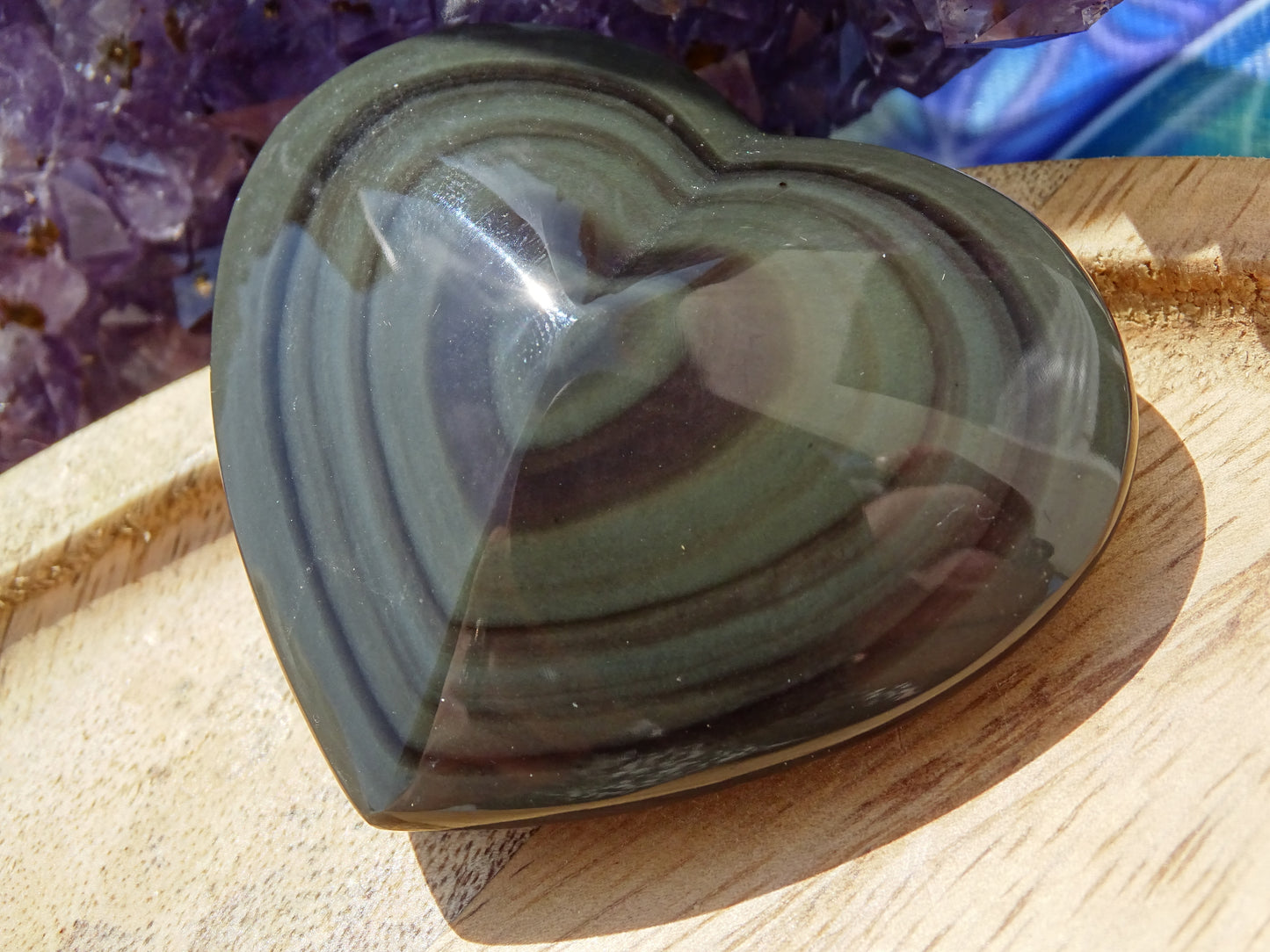 Obsidienne Arc en Ciel Oeil Céleste Coeur