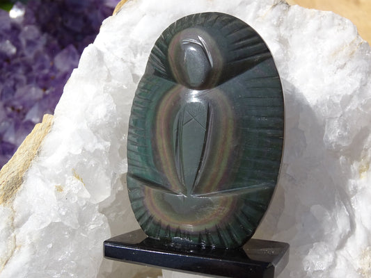 Obsidienne Arc en Ciel Oeil Céleste Vierge - Pierres - Colibri Minéraux et Bien-être