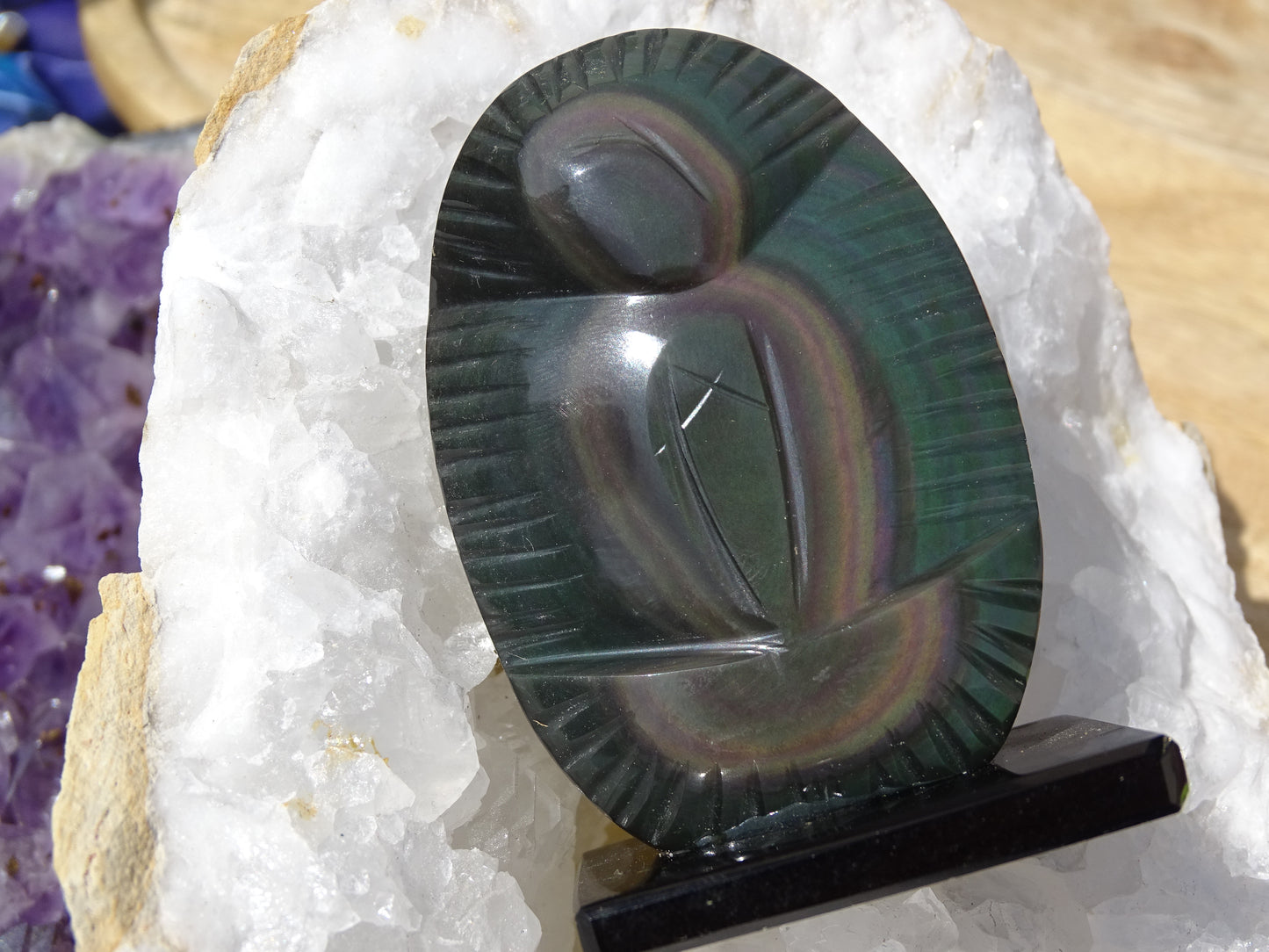 Obsidienne Arc en Ciel Oeil Céleste Vierge