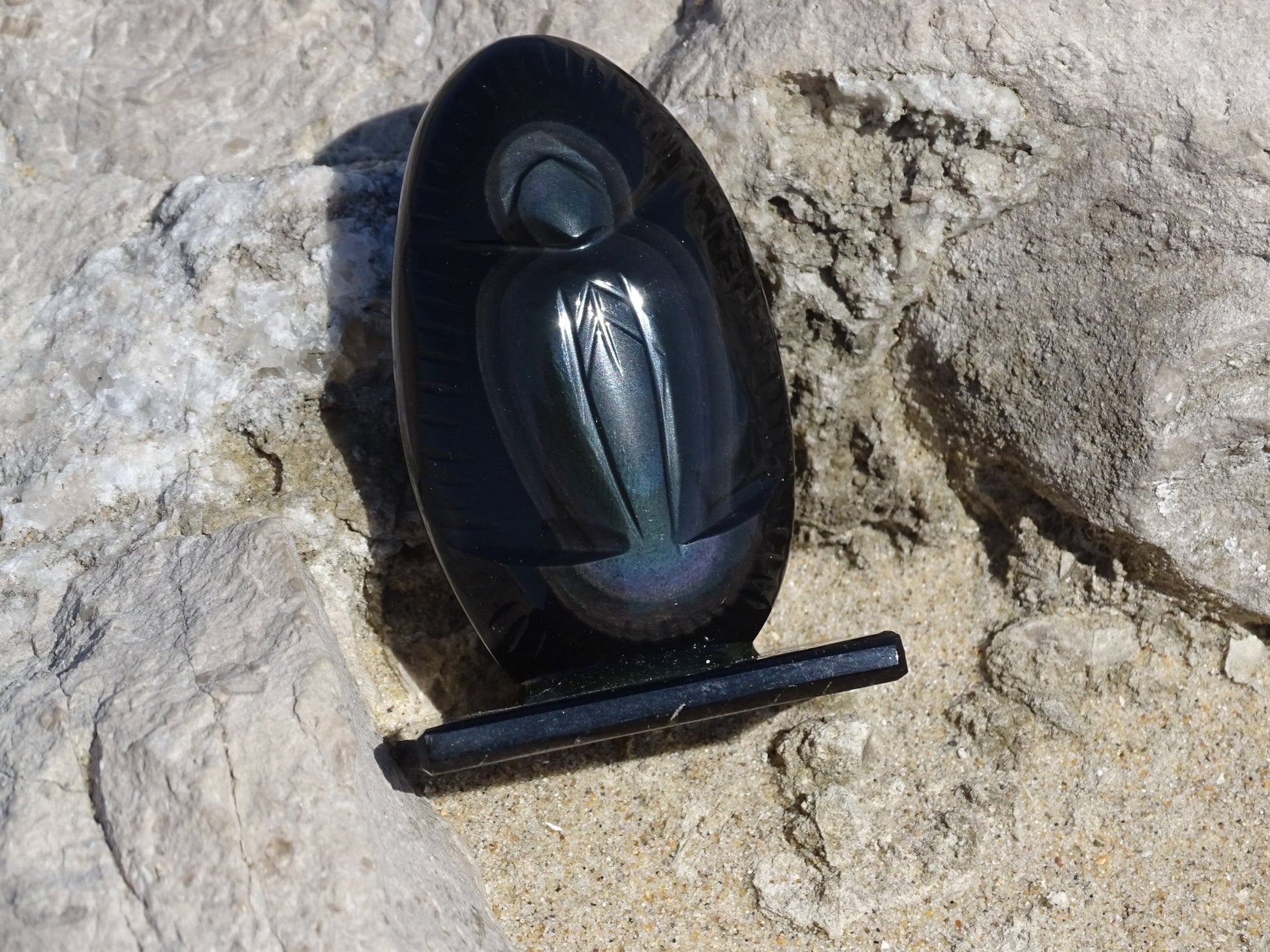 Obsidienne Arc en Ciel Oeil Céleste Vierge - Pierres - Colibri Minéraux et Bien-être