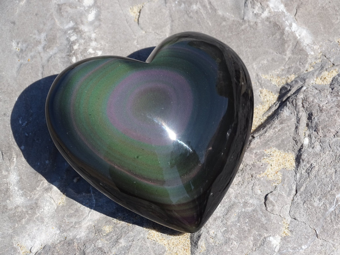 Obsidienne Arc en Ciel Oeil Céleste Coeur - Pierres - Colibri Minéraux et Bien-être