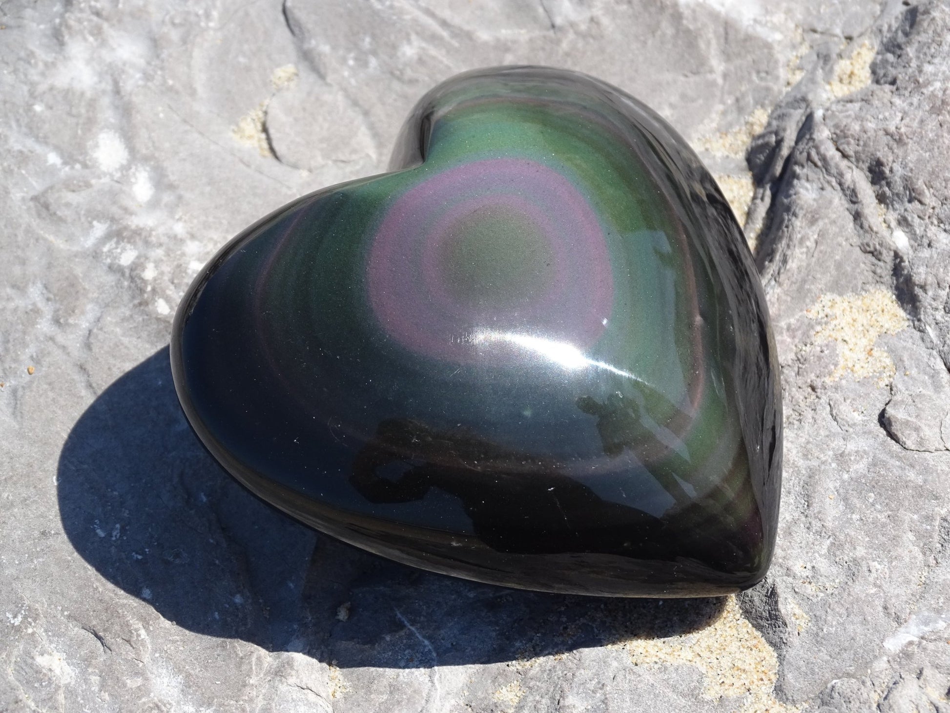 Obsidienne Arc en Ciel Oeil Céleste Coeur - Pierres - Colibri Minéraux et Bien-être