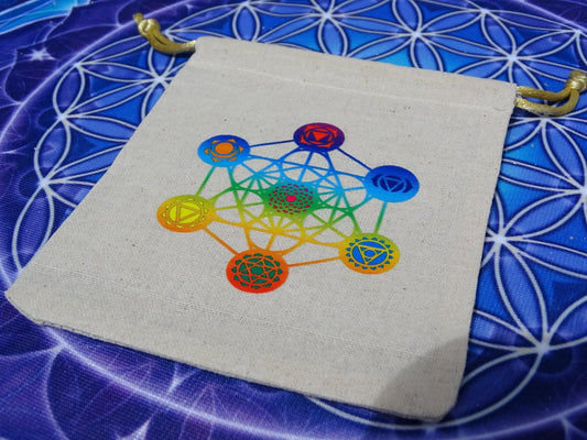 Pochette en coton Cube de Métatron - Divers - Colibri Minéraux et Bien-être