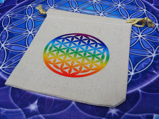 Pochette en coton Fleur de Vie - Divers - Colibri Minéraux et Bien-être