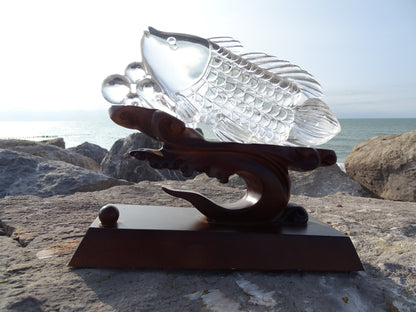 Sculpture Poisson Quartz Cristal de Roche - Cristaux - Colibri Minéraux et Bien-être